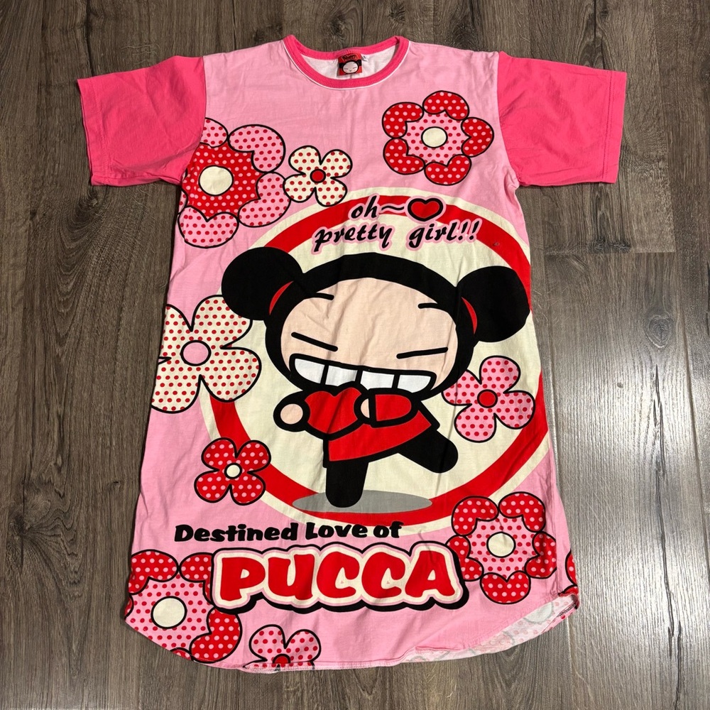 Pucca Girls' Pink Short-Sleeve Sleep Shirt Nightgown OSFM SEE MEASUREMENTS